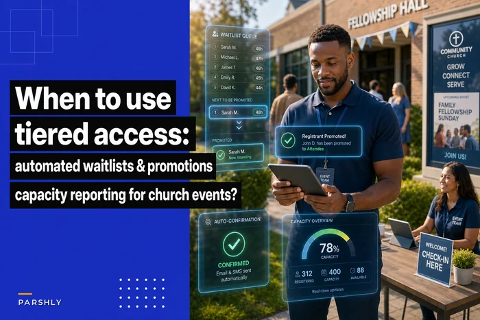When to use tiered access and automated waitlists for church events — rules, promotions and capacity reporting
