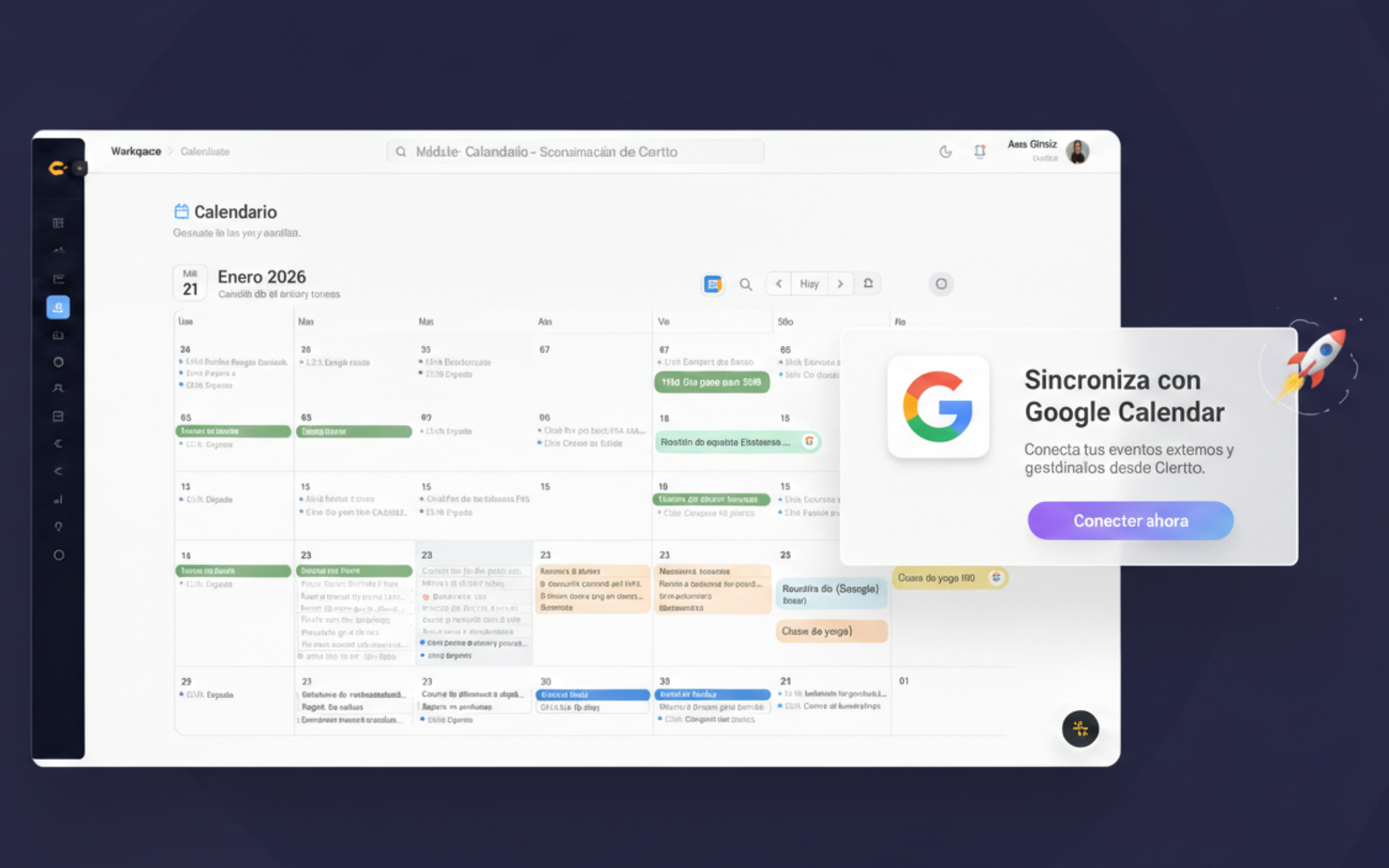 Calendario de Ciertto, sincronizadocon Google Calendar