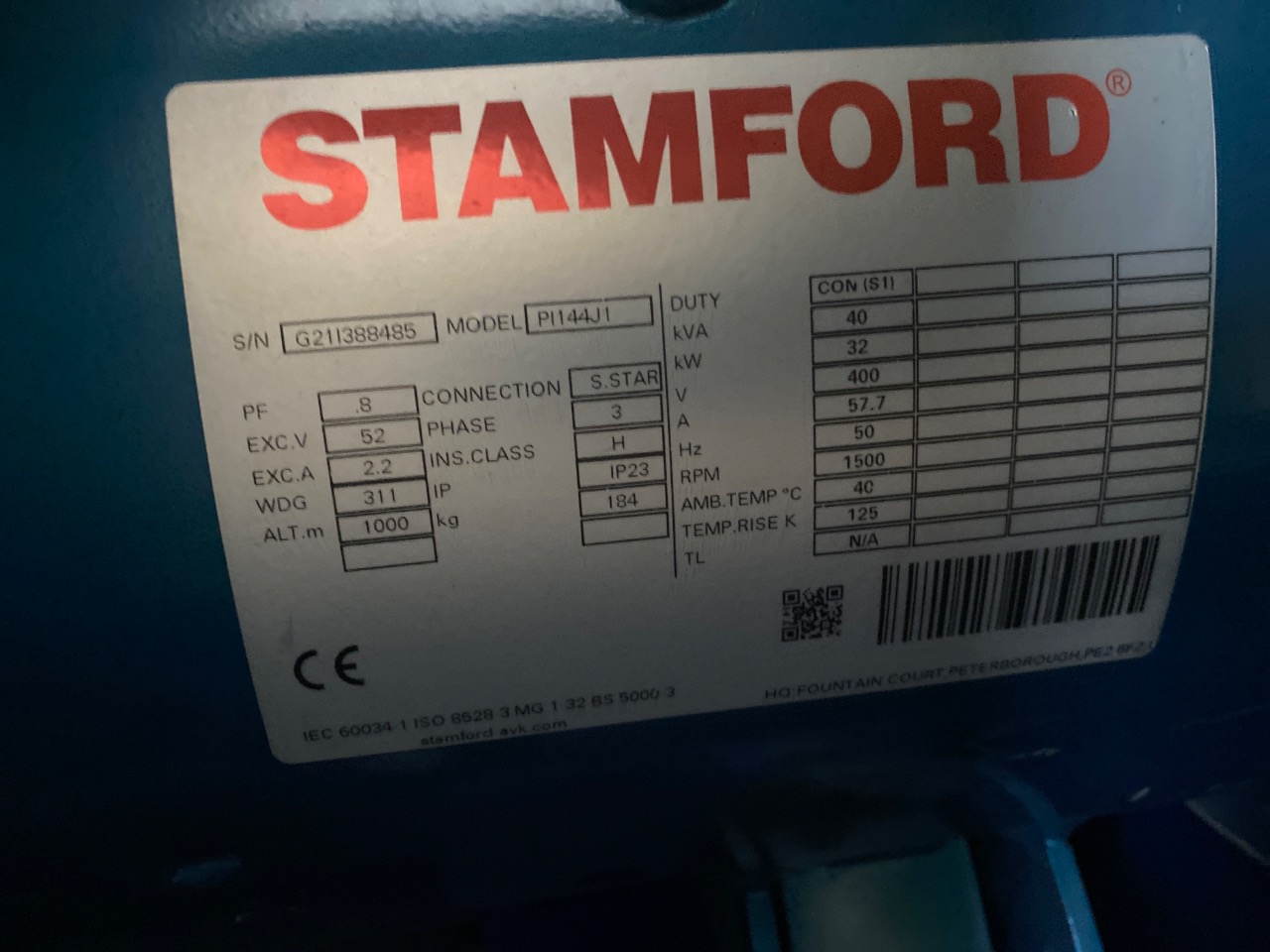 Ctc 339 Kirloskar 40 kVA prime · 44 kVA standby