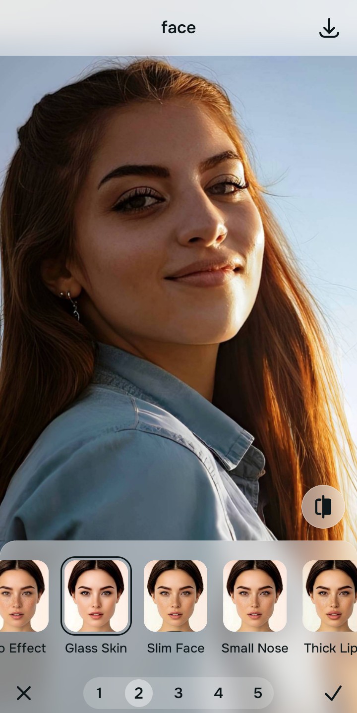 Using Face tool for targeted texture correction