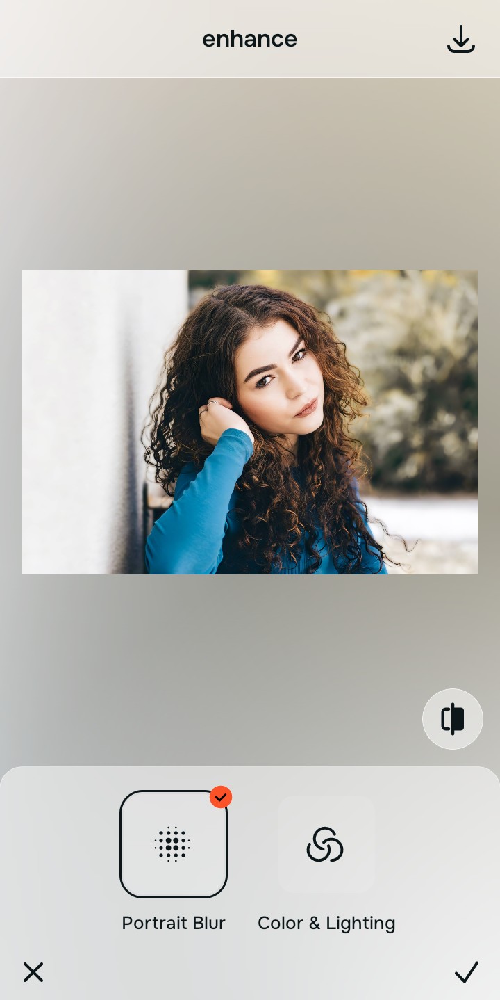 Isolating background elements using the Portrait Blur tool in Citrus Enhance