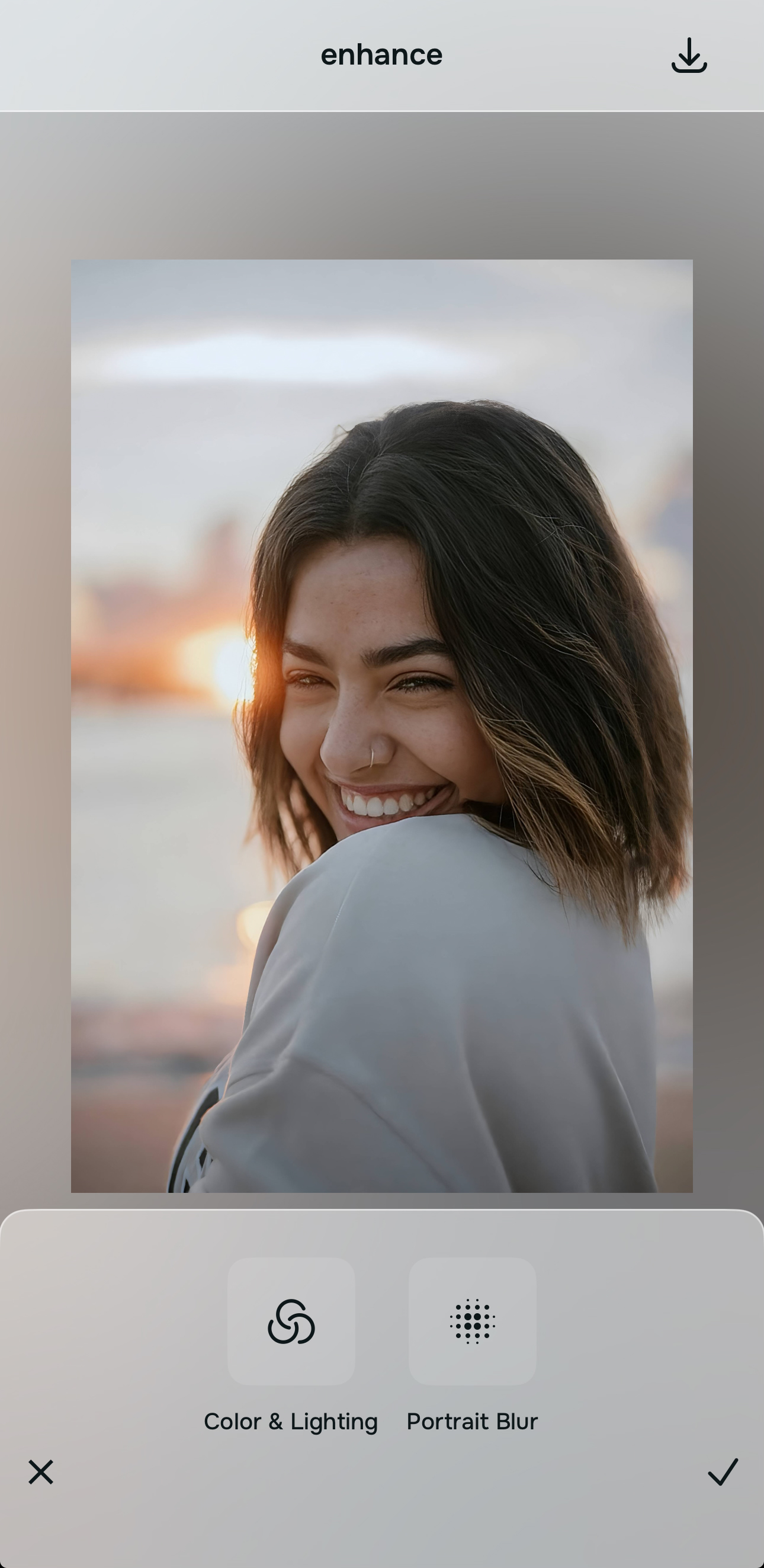 Preview after using enhance tools for natural-looking results