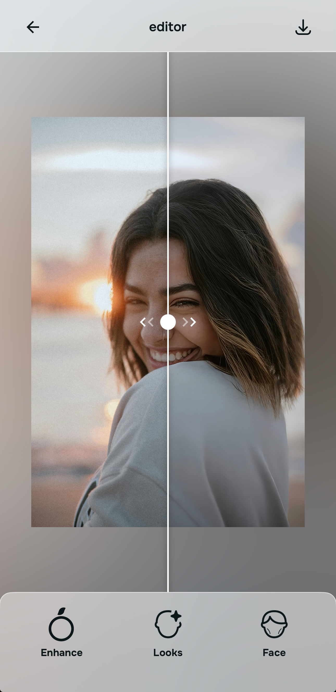Looks and Face tools for subtle targeted photo corrections