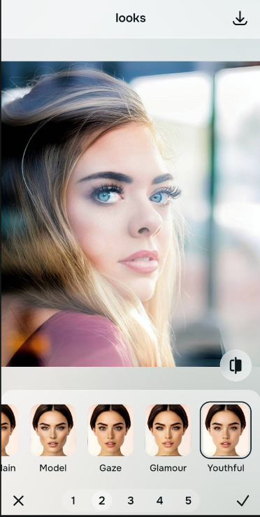 Adjusting YouthFull levels safely within the discrete Face adjustments workspace