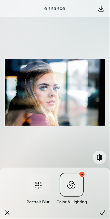 Balancing raw exposure values using Colors and Lighting under the Enhance menu
