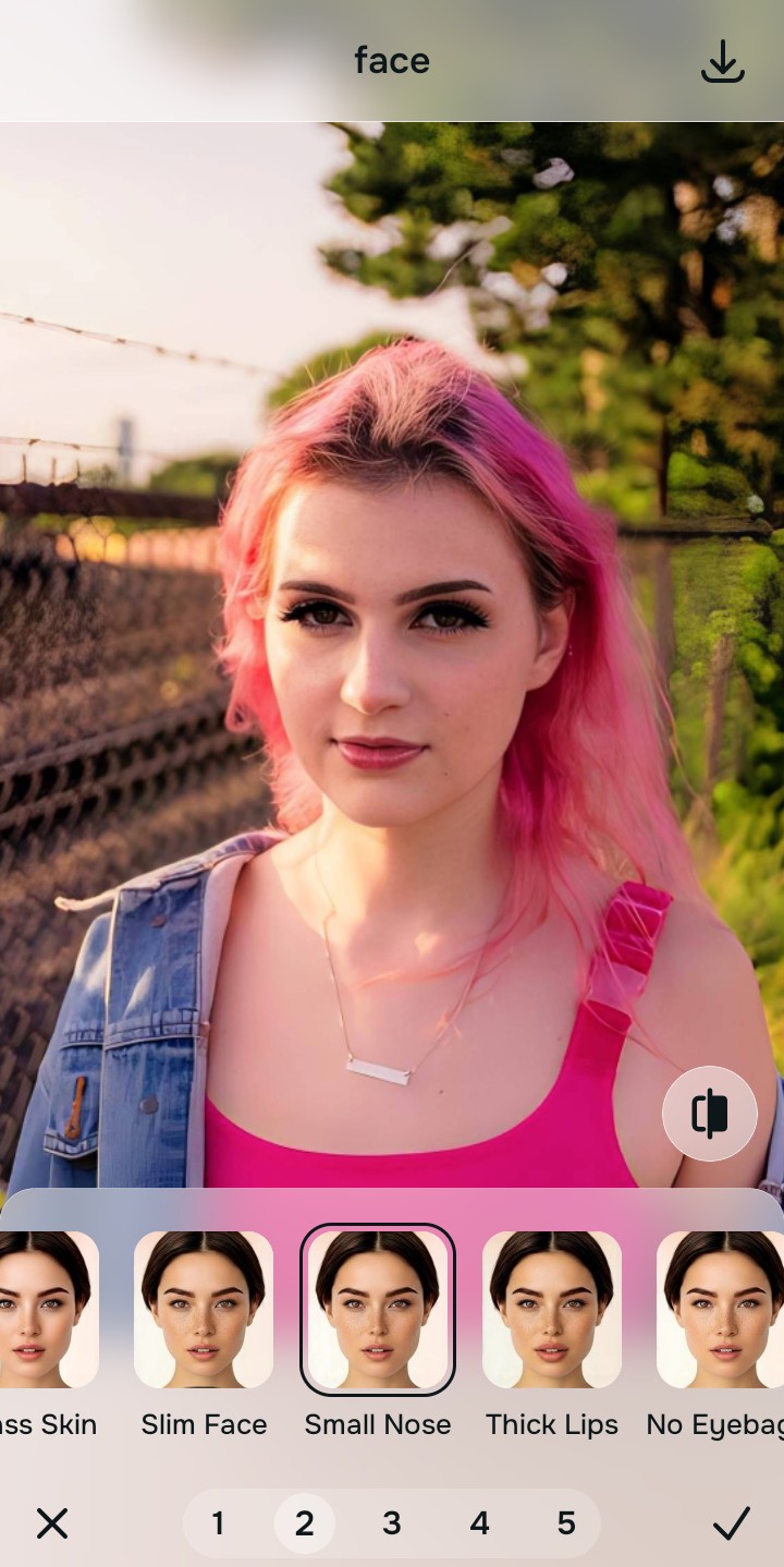 Using Face tool for subtle correction of lens distortion