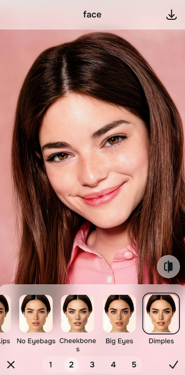 Using the Face Dimples tool and Level 1 to 5 options to build natural geometric depth
