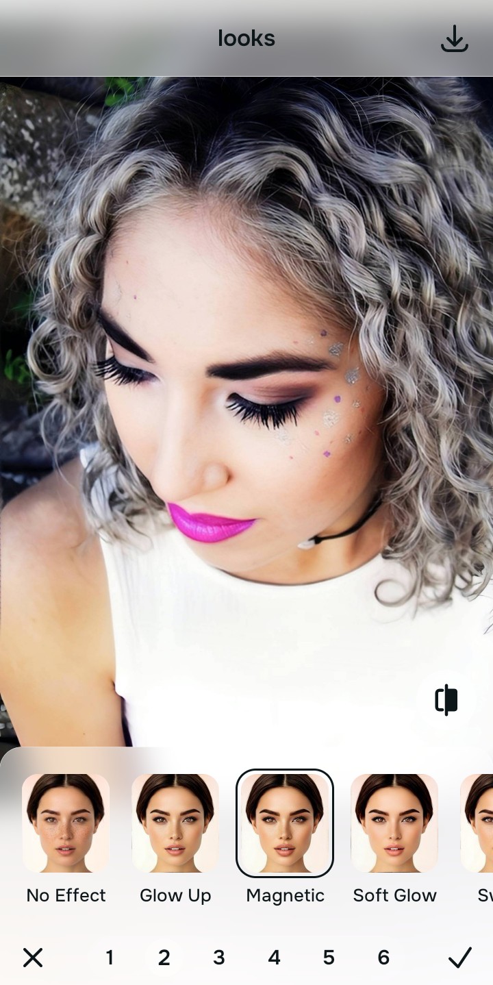 Using the Looks Magnetic menu to elevate the overall facial impression organically