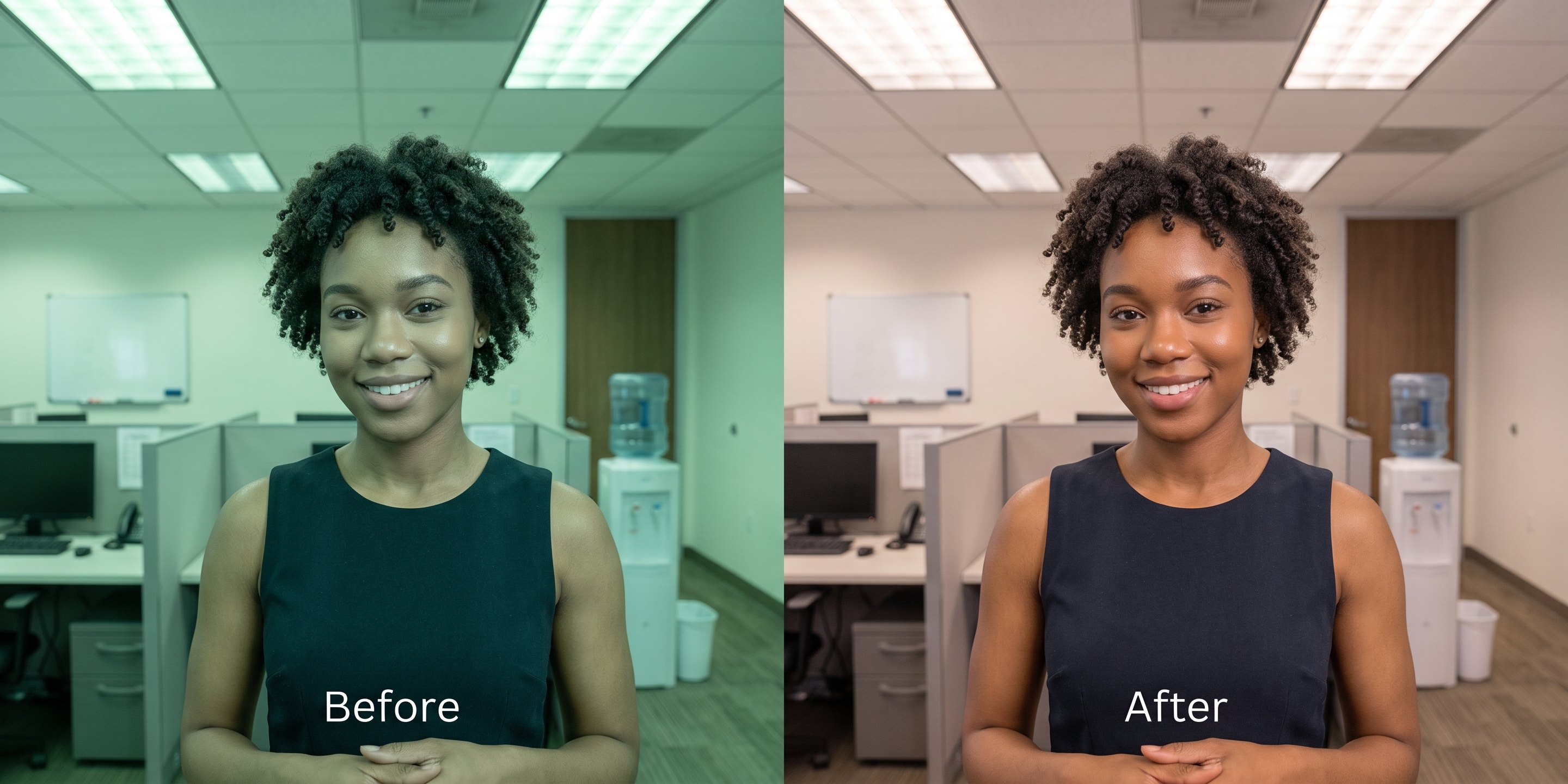 How to Fix Fluorescent Office Selfies That Make You Look Washed Out