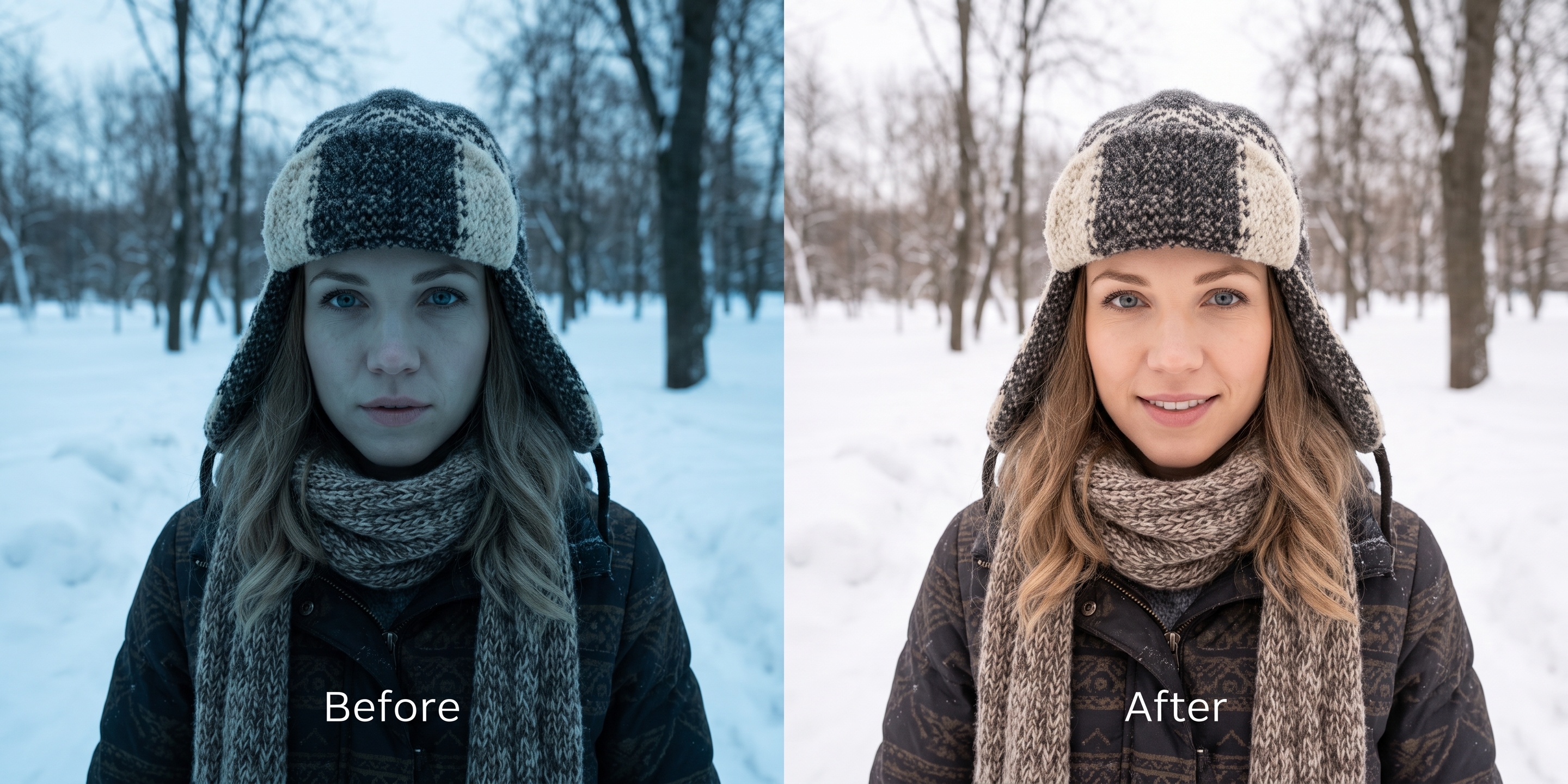 How to Fix Snow Photos That Make Skin Look Blue, Gray, or Underexposed