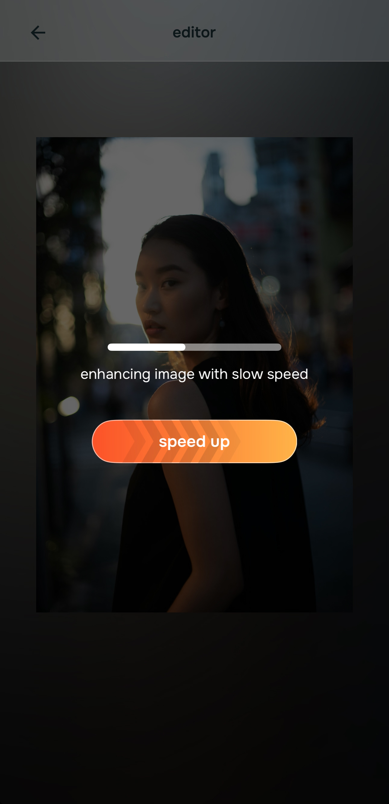 Preview loading for blurry photo enhancement
