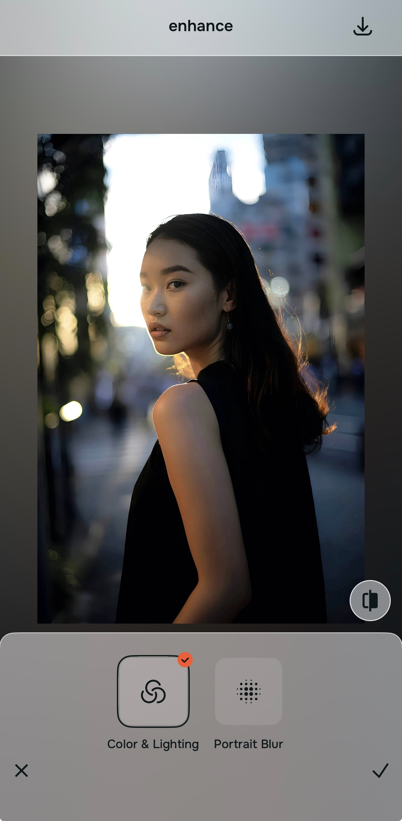 Using Citrus Enhance colors and lighting for a blurry photo