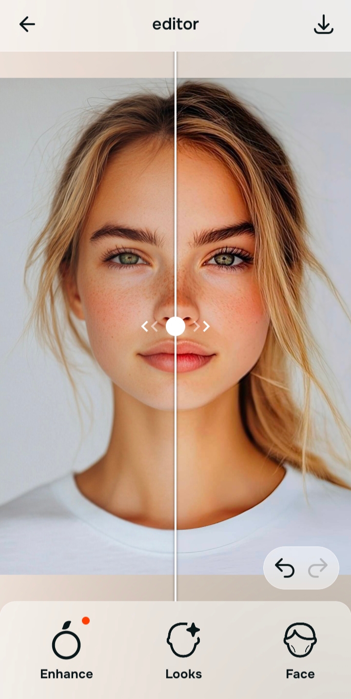 Final corrected selfie with naturally bigger-looking eyes