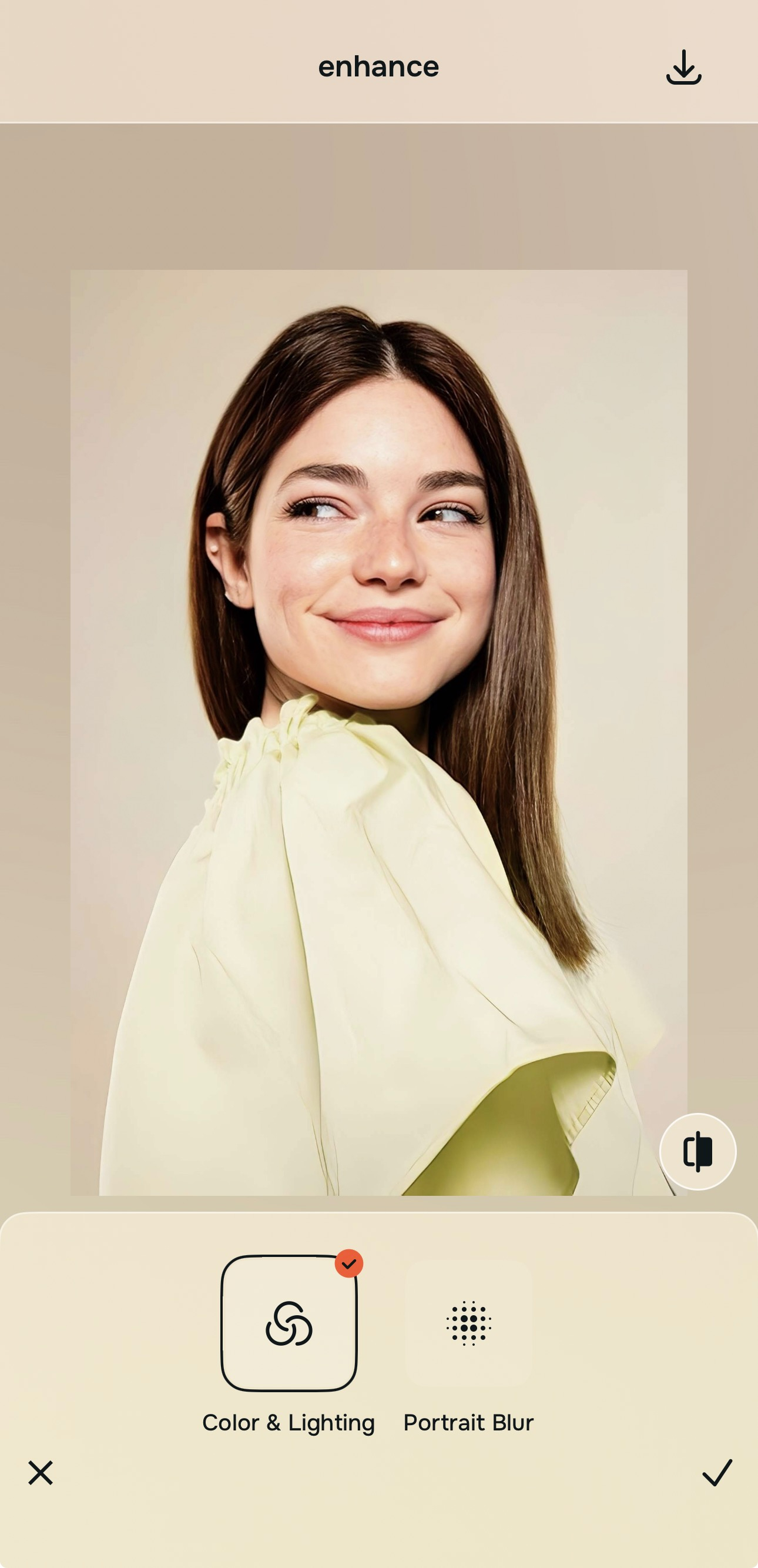 Using Enhance for a natural-looking photo result