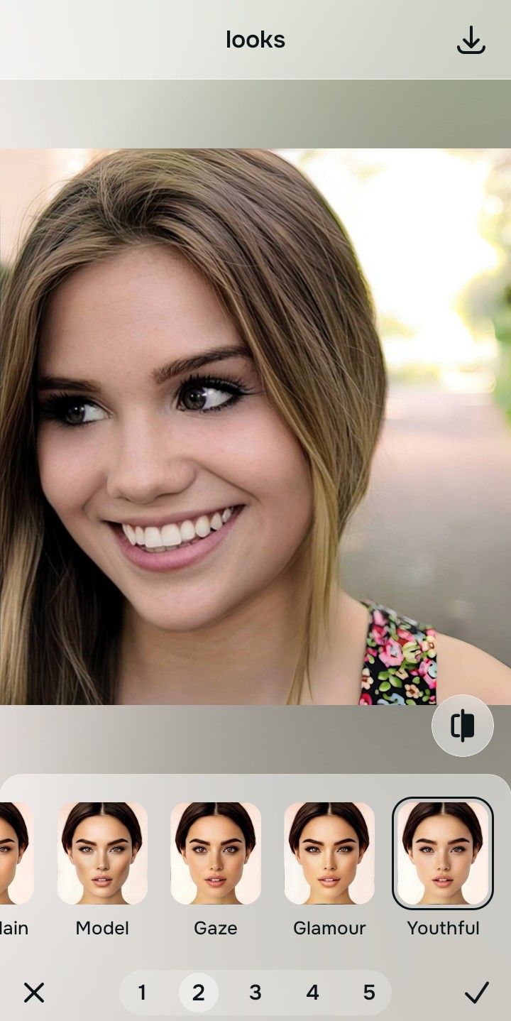 Using the Looks Youthful menu to elevate the overall facial impression organically