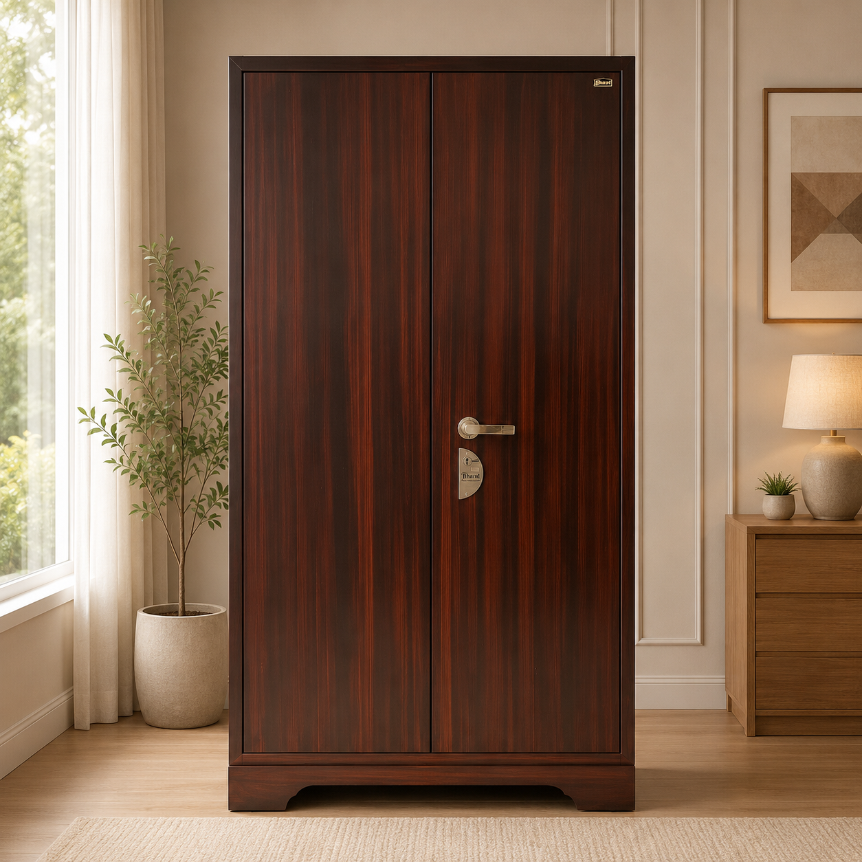 Premium 2 Door Steel Wardrobe with Secure Locking System