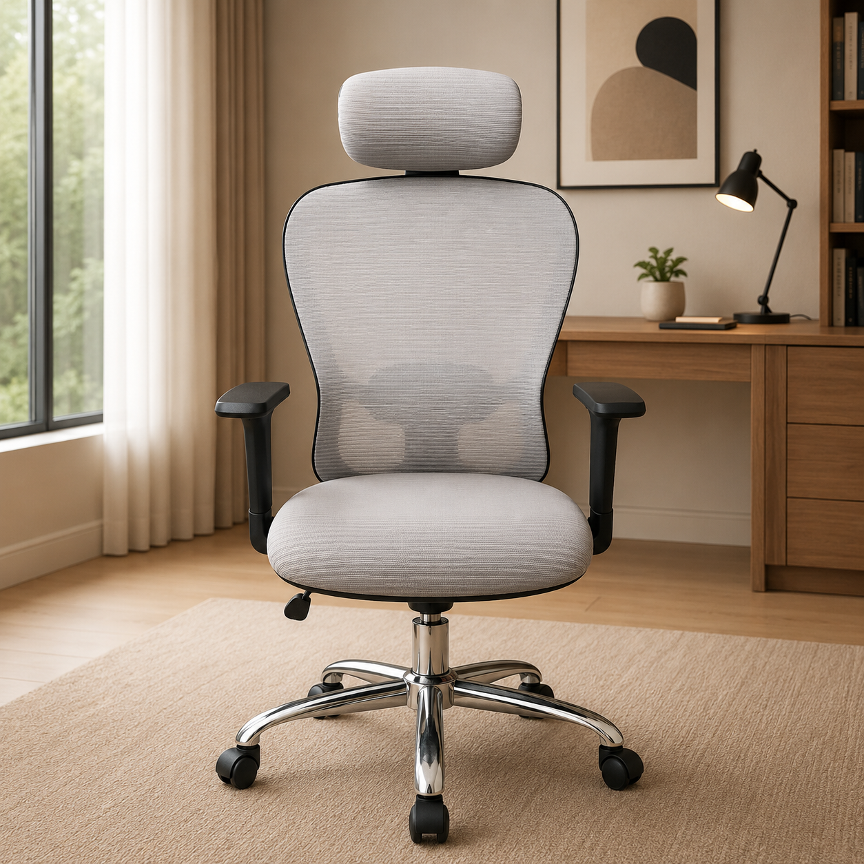 Premium Ergonomic High Back Mesh Office Chair with Headrest & Adjustable Armrests