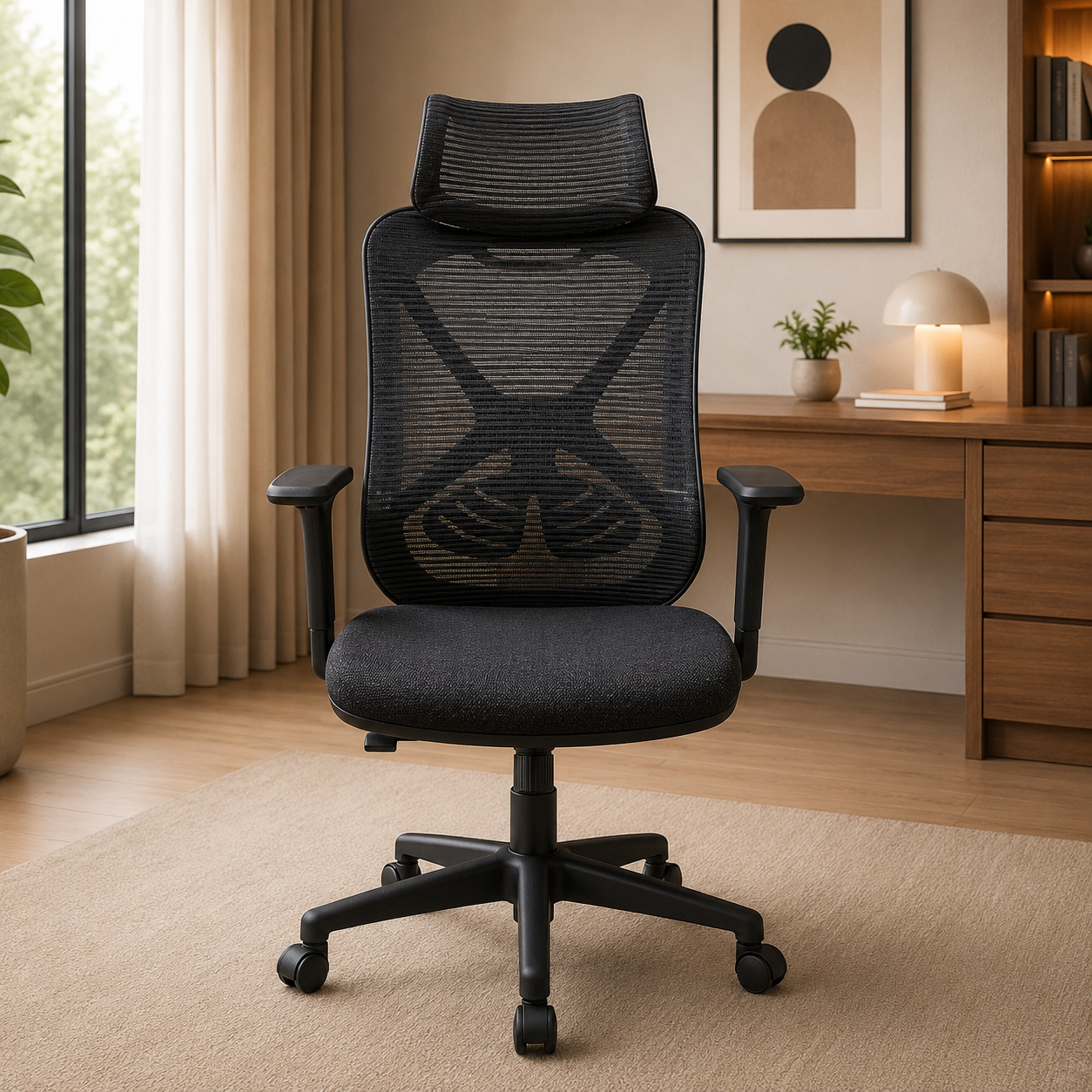 Premium Ergonomic High Back Mesh Office Chair with Adjustable Headrest & Lumbar Support