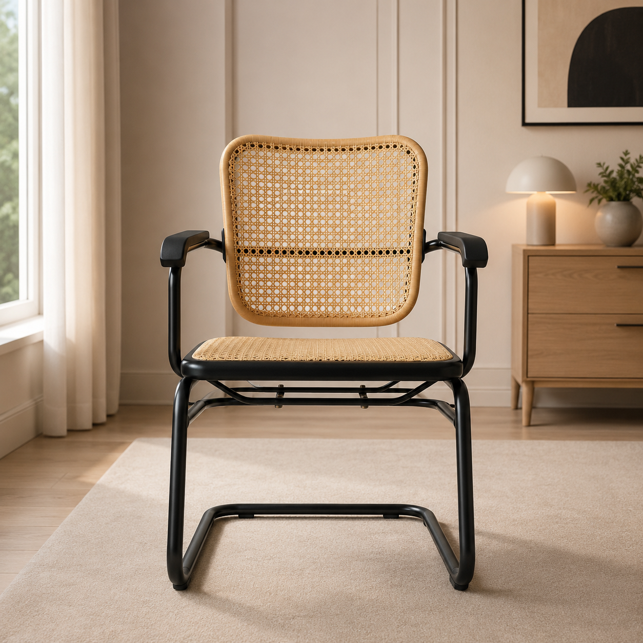 Premium Visitor Office Chair with Mesh Back, Cushioned Seat & Metal Cantilever Frame thumbnail 1