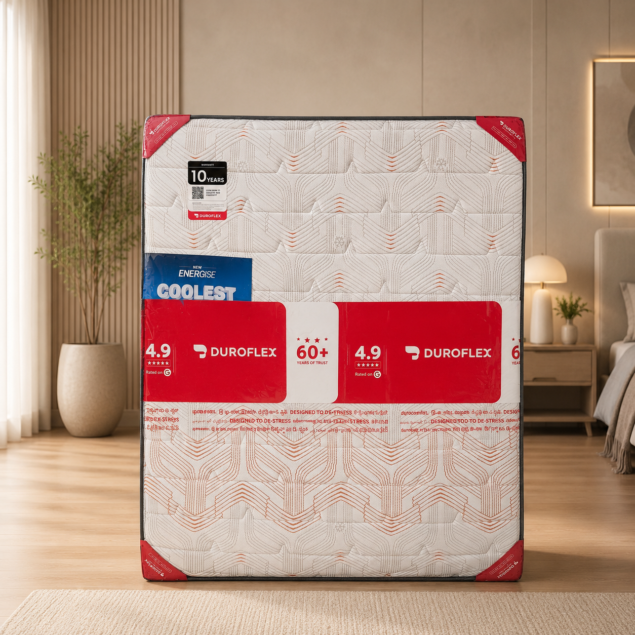 Duroflex Energise Coolest Orthopedic Pocket Spring Mattress with Cooling Fabric