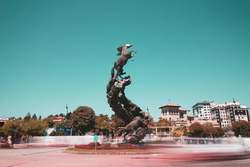 City Game Vigo Man Riding on horse statue