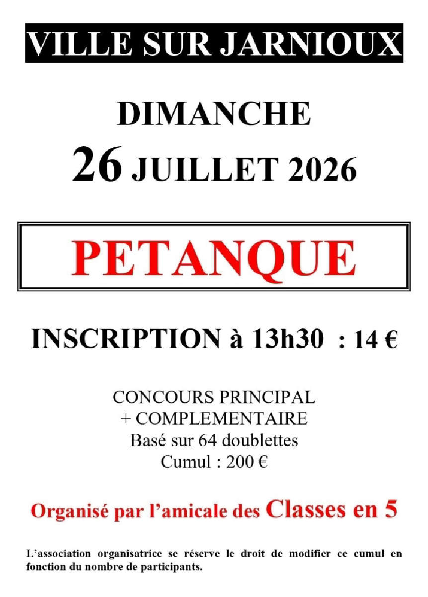 Classes en 5 - Concours de pétanque