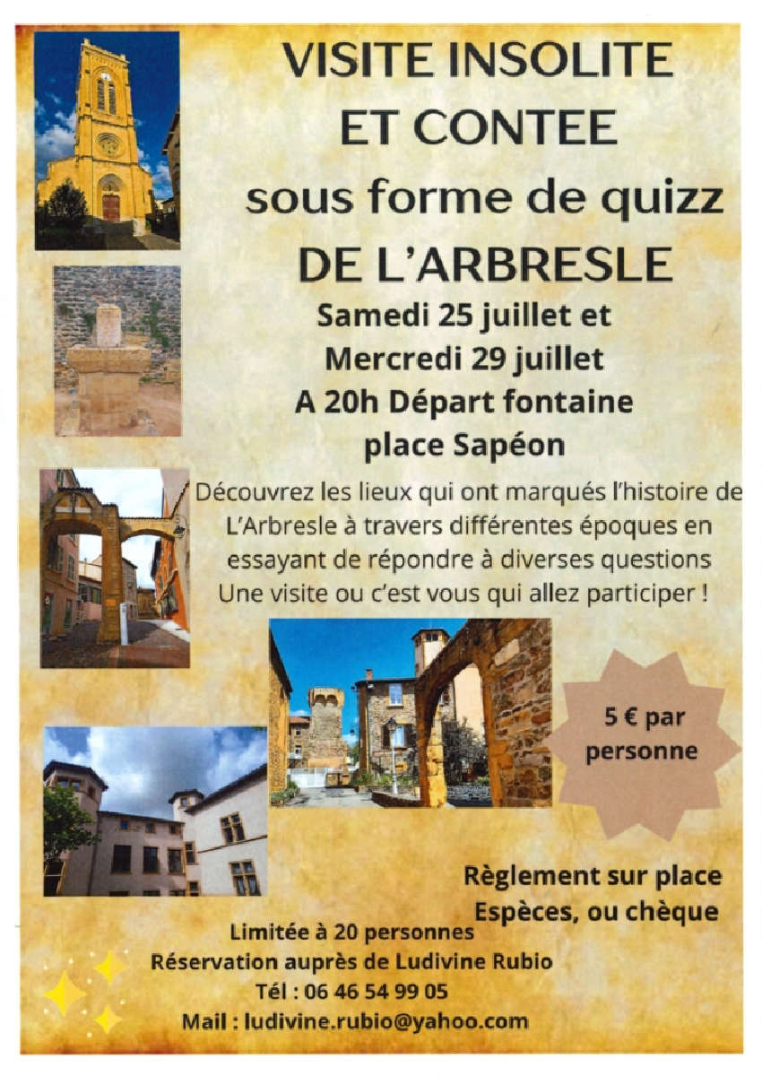 Visite insolite et contée de L'Arbresle