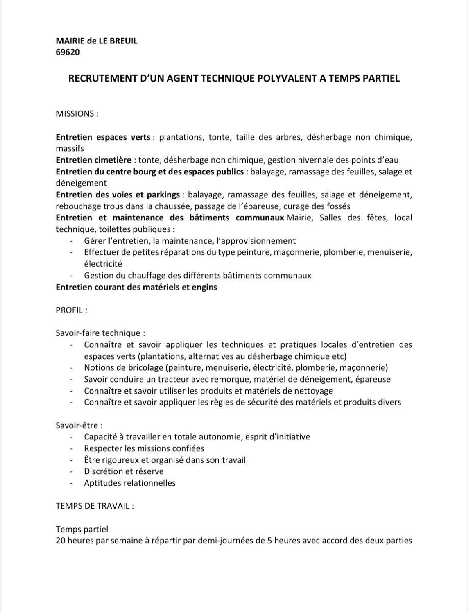Recrutement Agent Technique
