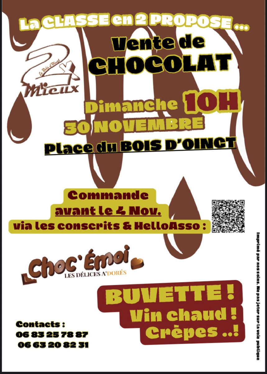 Vente de chocolats