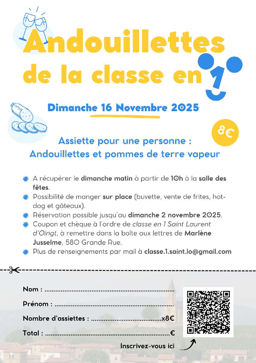 Vente andouillettes classes en 1