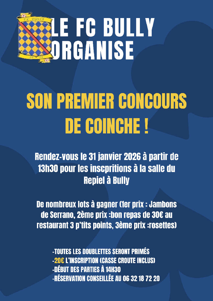 Le FC Bully organise son premier concours de coinche !