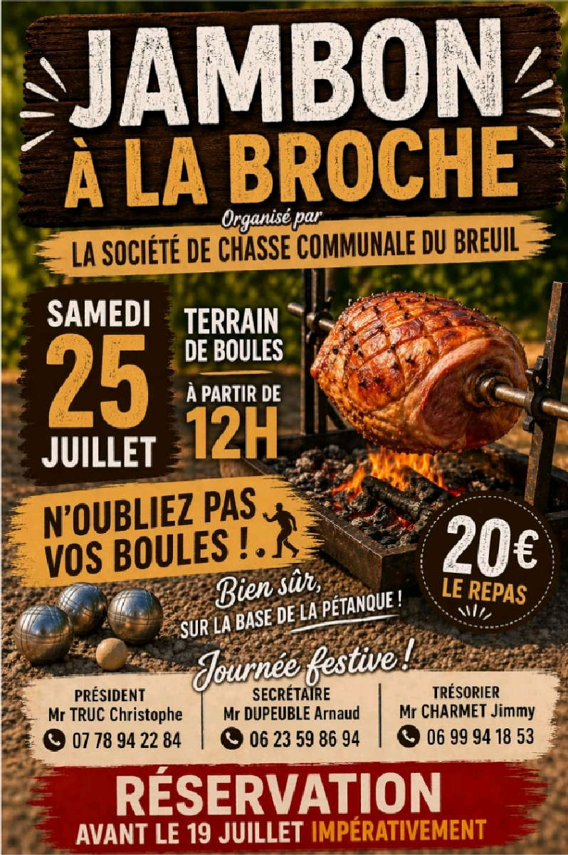Jambon à la broche et pétanque
