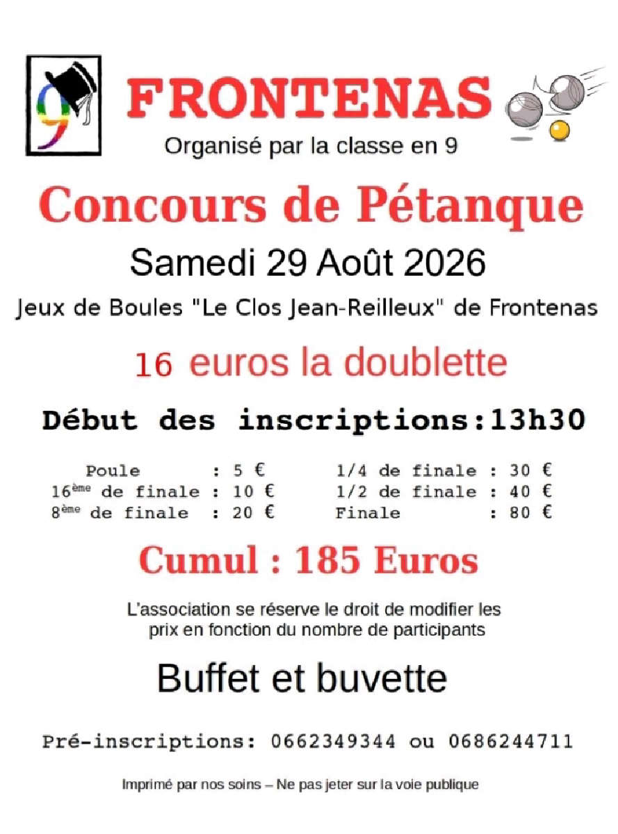 Concours pétanque classe en 9