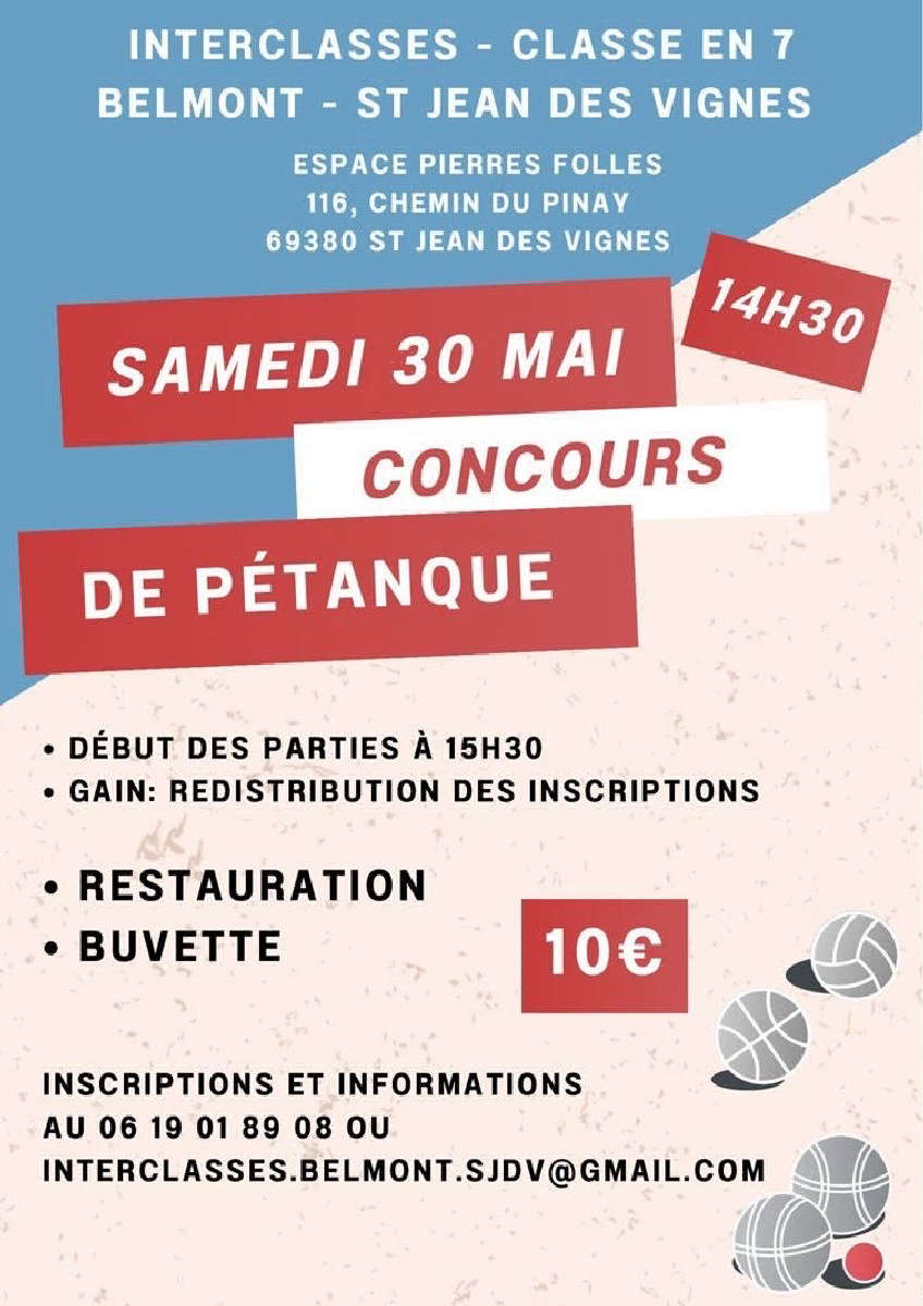 SPORT - Pétanque de l'Interclasses le  30/5