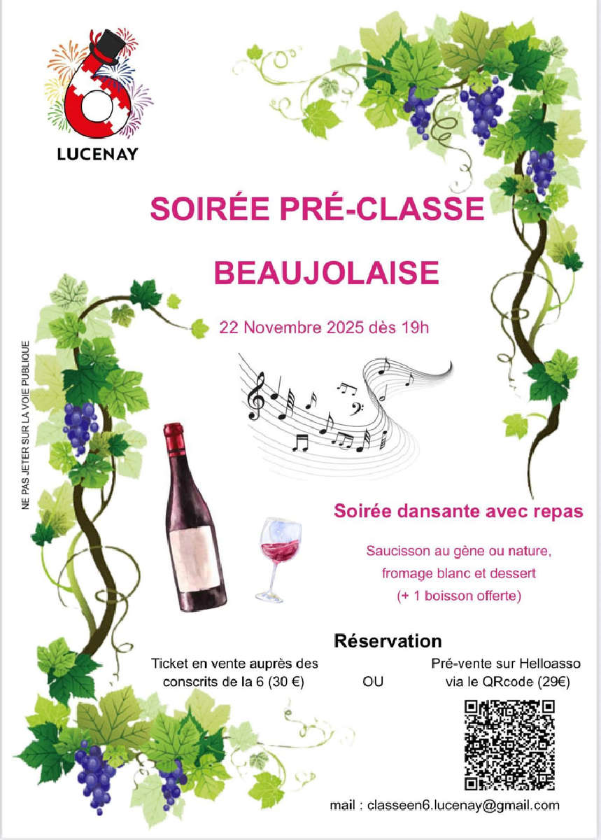 Soirée beaujolaise classes en 6