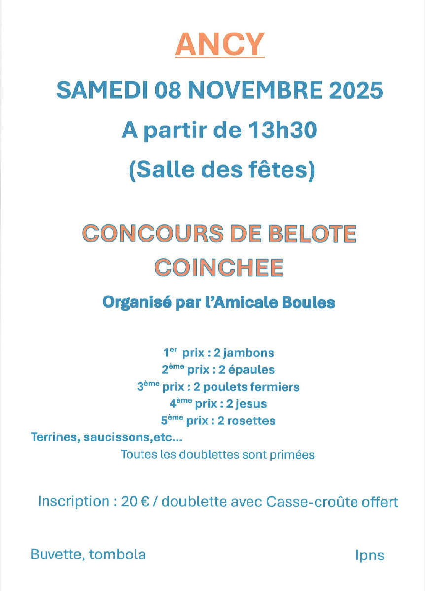 Concours de belote coinchée