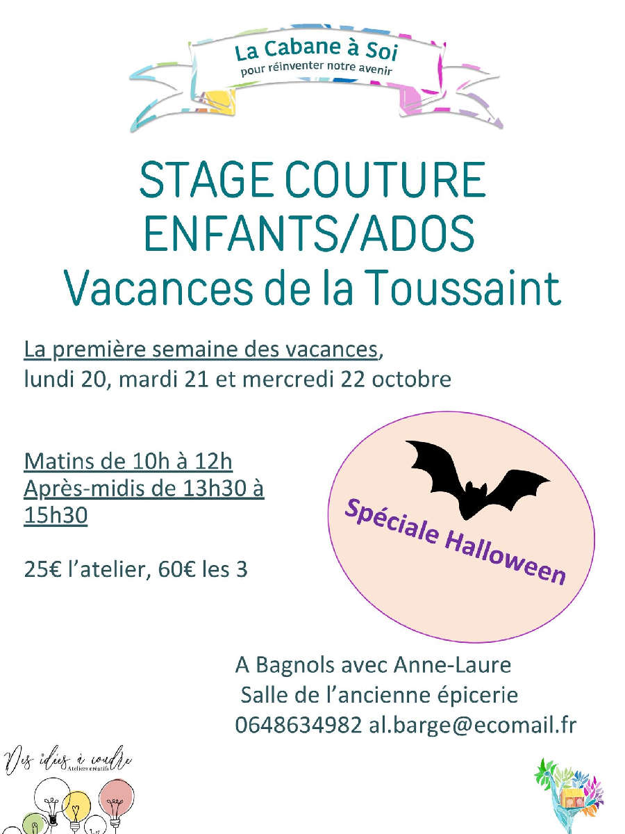 Stage de couture (enfants/ados)