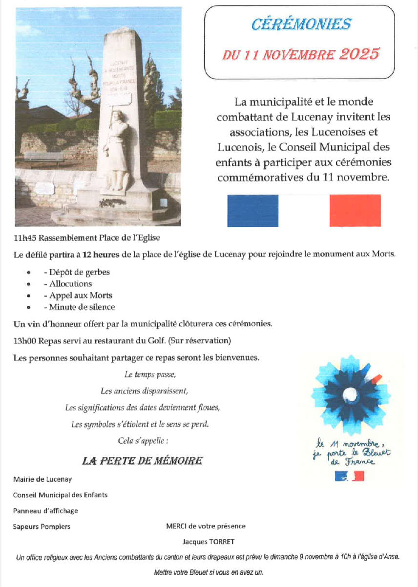 Commémoration du 11 novembre