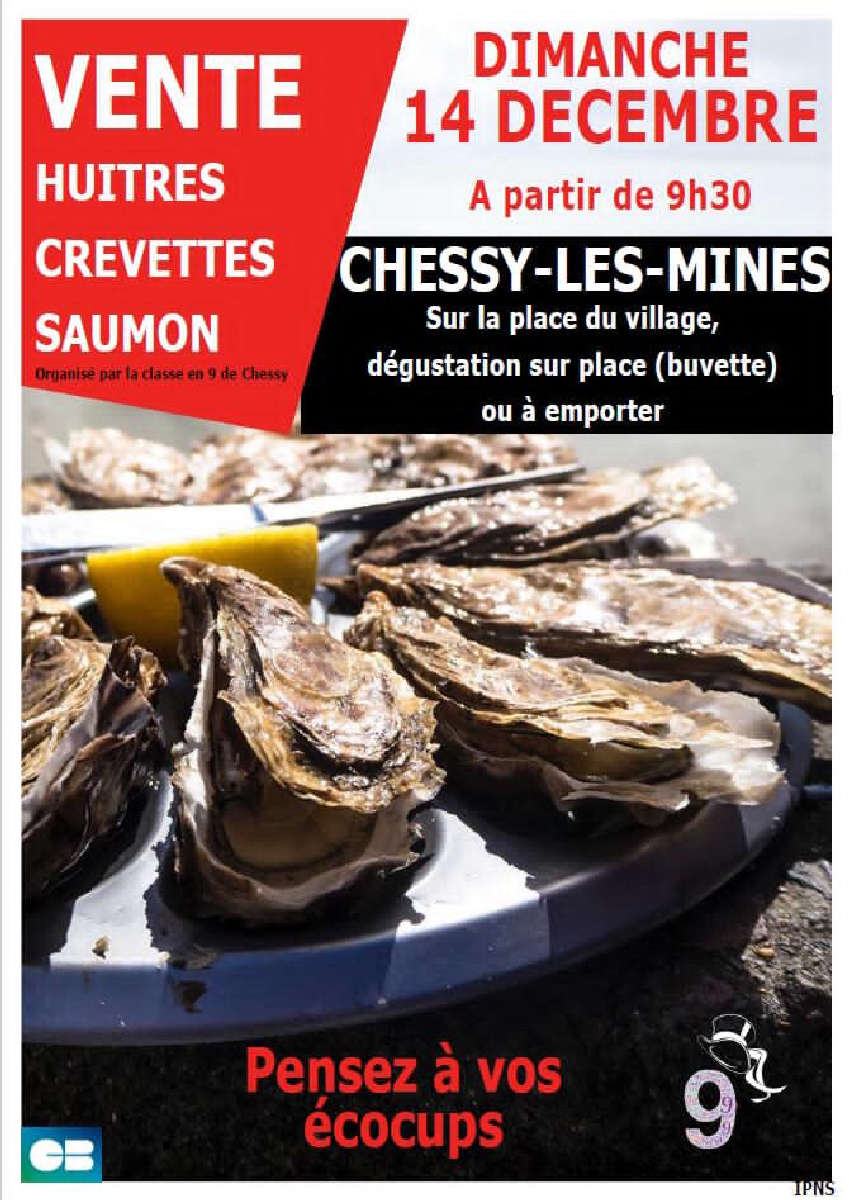 Vente huîtres, crevettes et saumon 