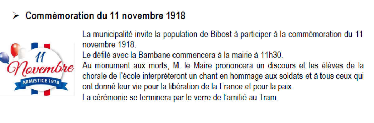 Commémoration du 11 novembre