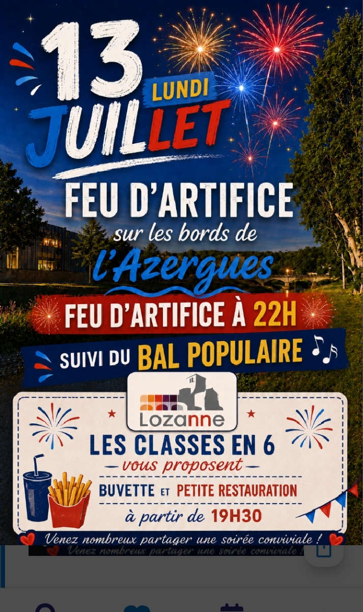 Soirée du 13 juillet à Lozanne