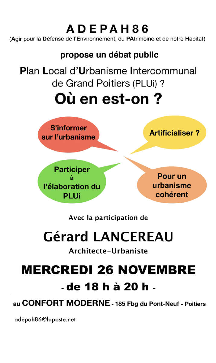 Notre habitat et le Grand Poitiers : débat public