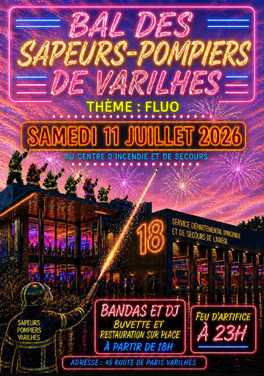 Bal des Sapeurs-pompiers de Varilhes le 11 juillet à 18h