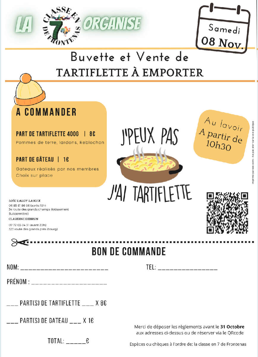 Tartiflette classe en 07