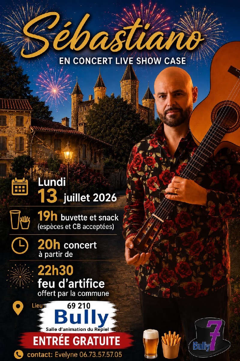 13 juillet concert feu d’artifice à Bully