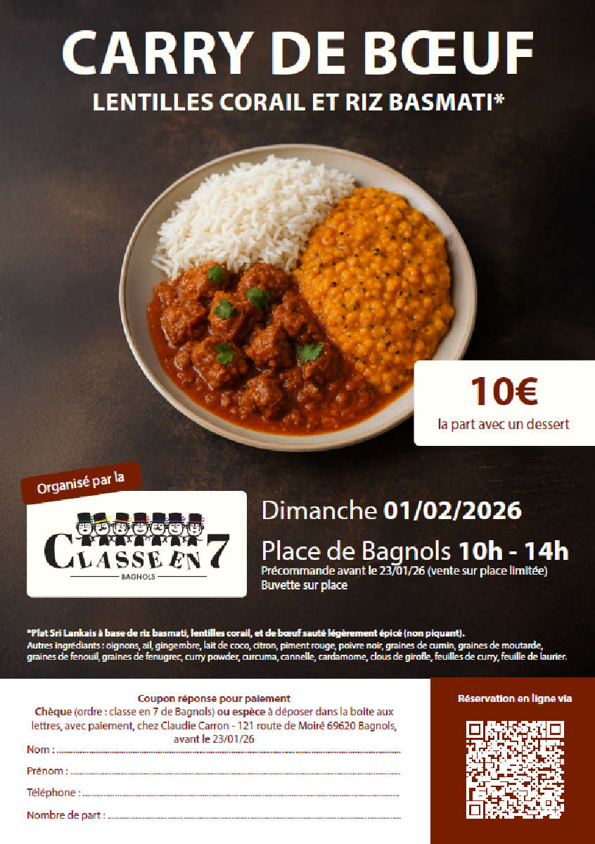 Vente de carry de bœuf