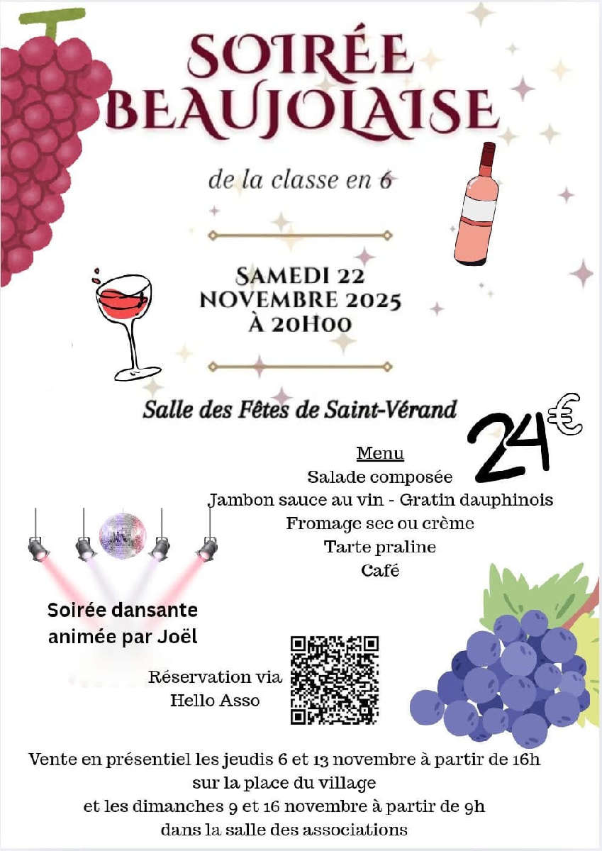 Soirée beaujolaise - classe en 6