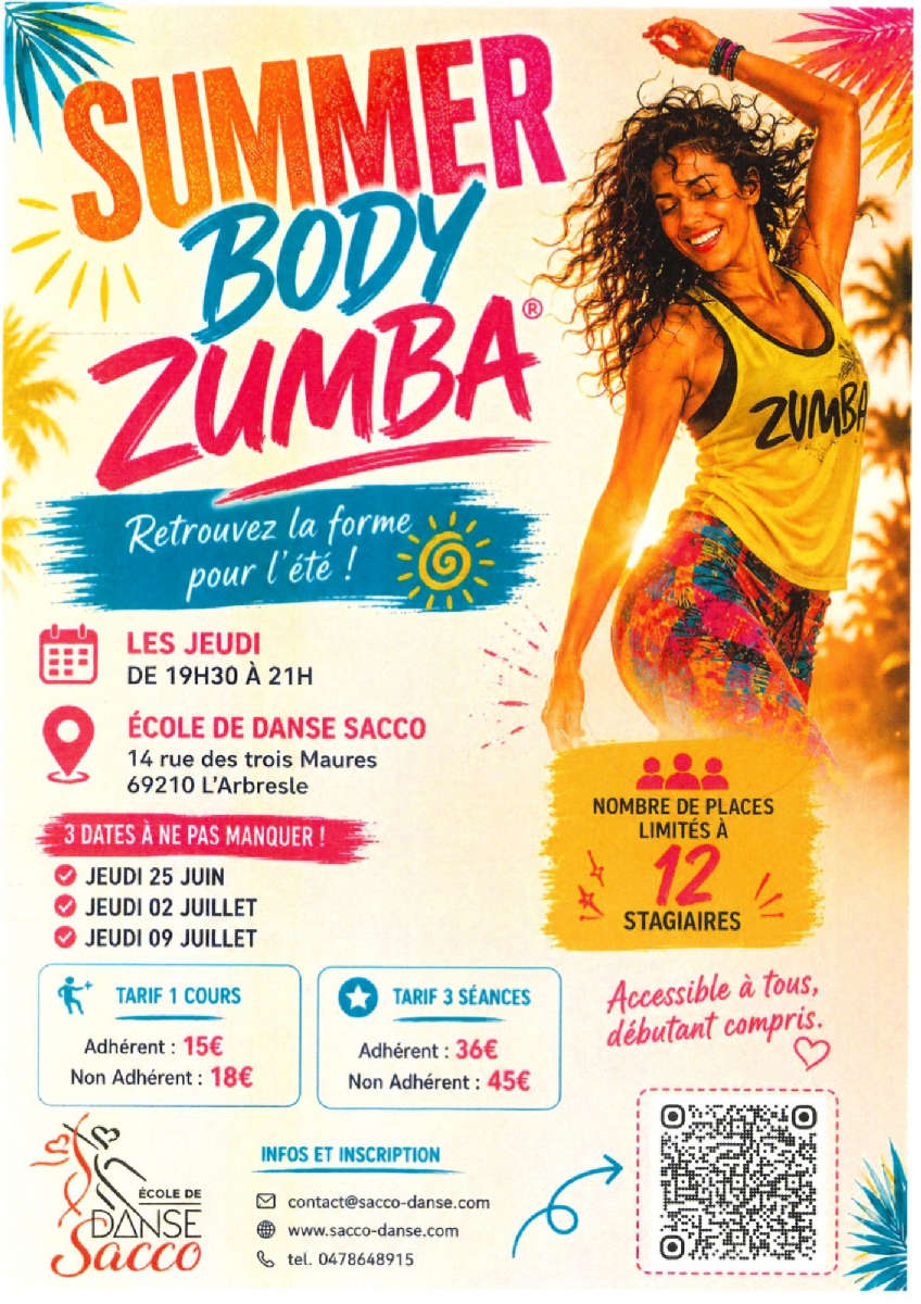 Summer Body Zumba avec l'école de danse Sacco