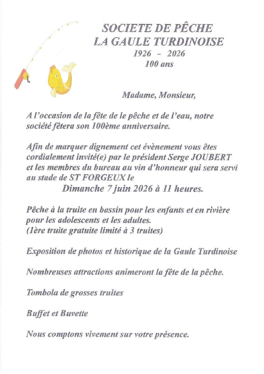 CENTENAIRE DE LA PÊCHE