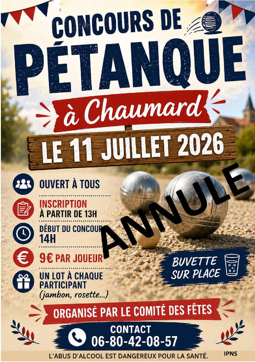 Annulation concours de pétanque 